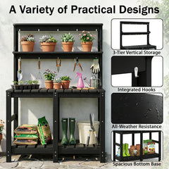 Polyhouz hooks with gardening tools organized for quick access and tidy workspace