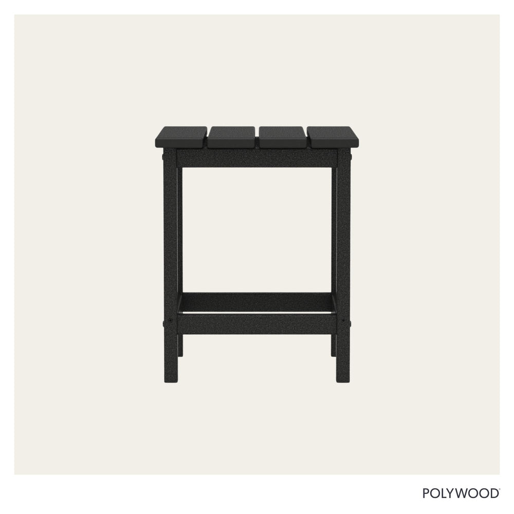 POLYWOOD black finish detail highlighting fade-resistant texture and long-lasting look