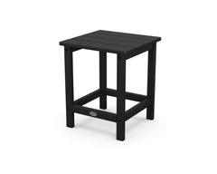 POLYWOOD Long Island side table front view showing stable black design benefit durability