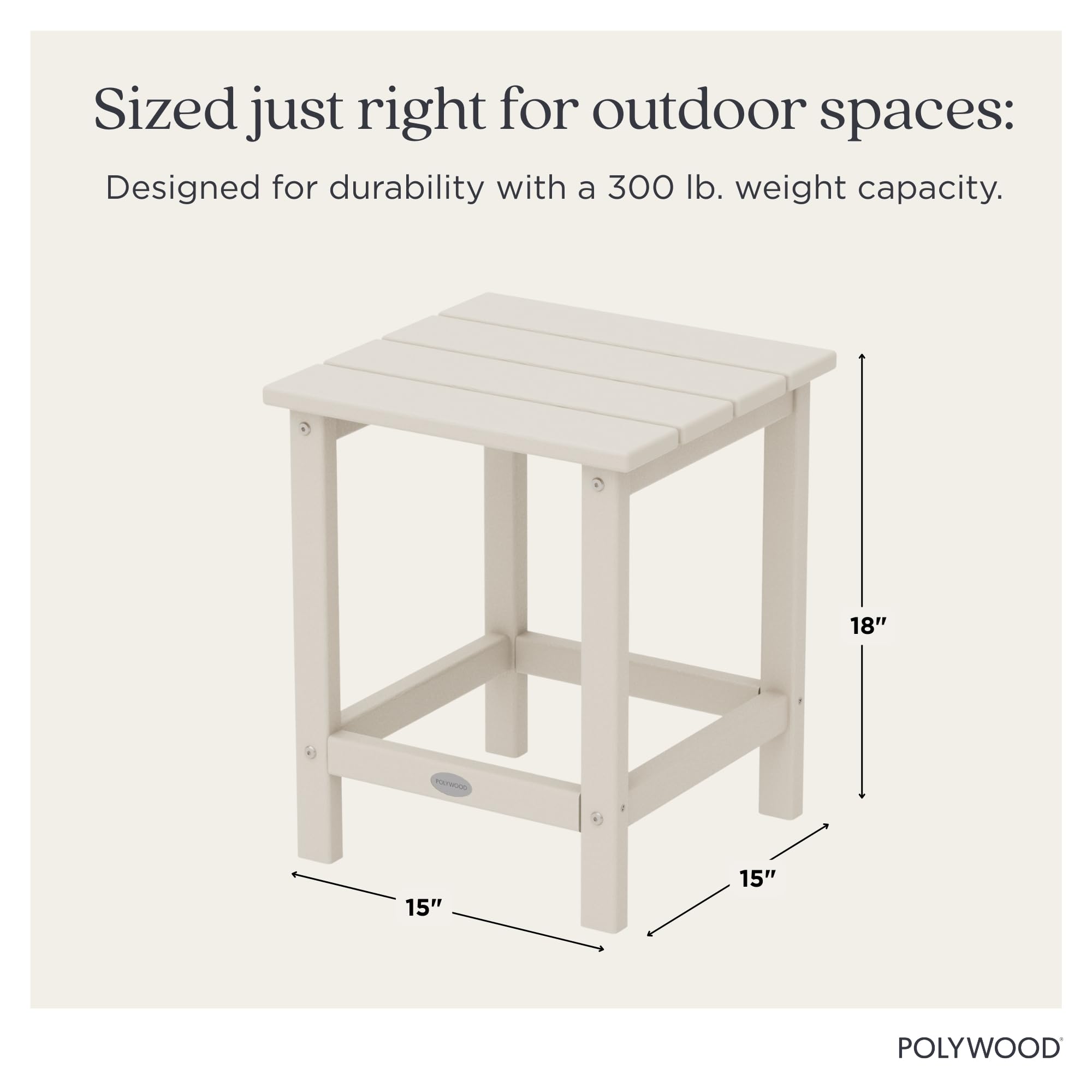 Polywood Long Island leg and joint detail showing sturdy construction and rust-resistant hardware