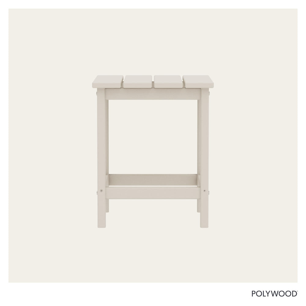 Polywood Long Island beside Adirondack chair showing correct scale and coordinated styling benefit