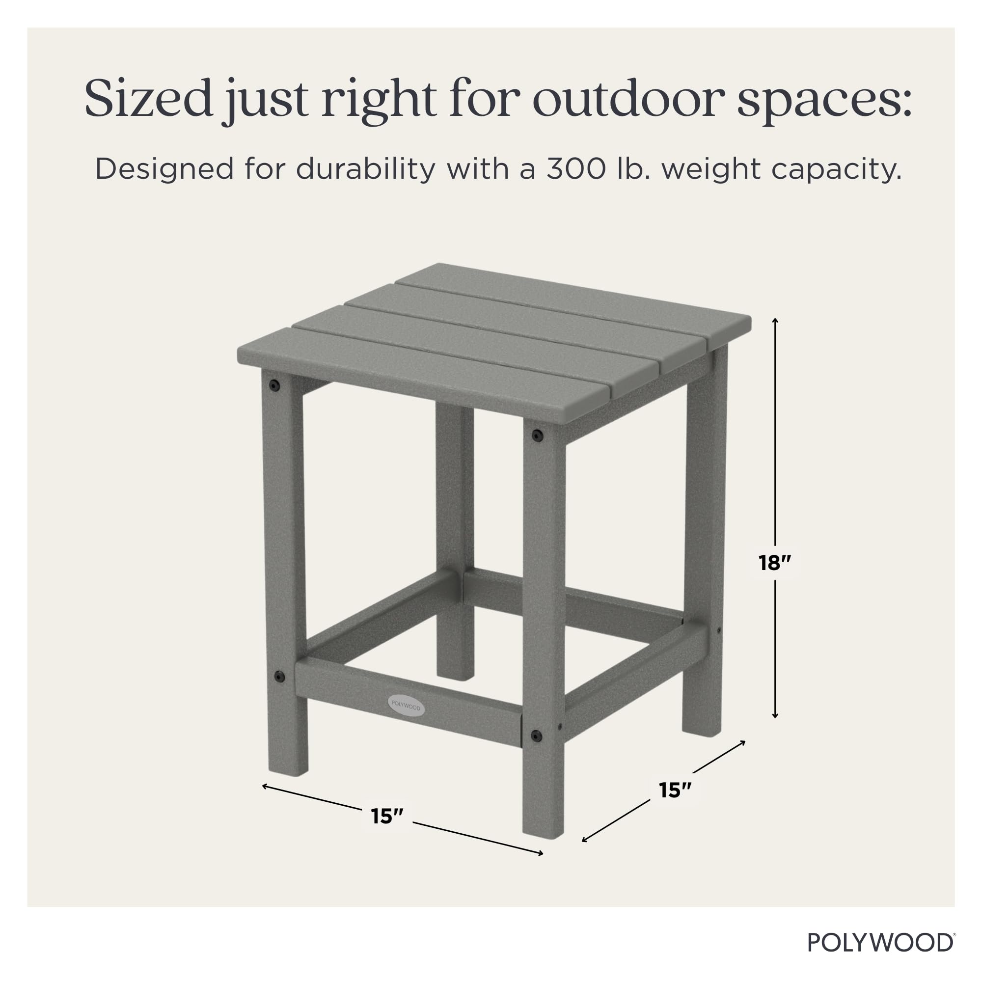 POLYWOOD detail of stainless steel hardware highlighting corrosion-resistant strength