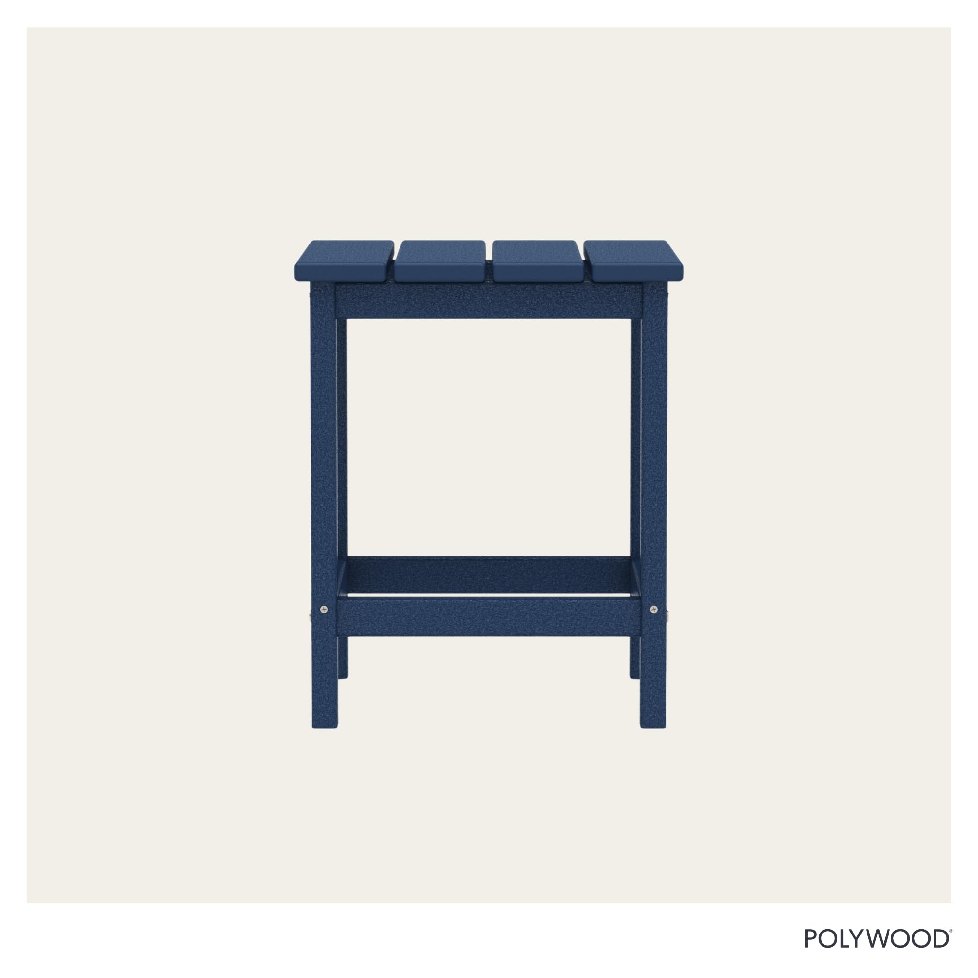 Polywood scale comparison with outdoor chair showing compact dimensions benefit