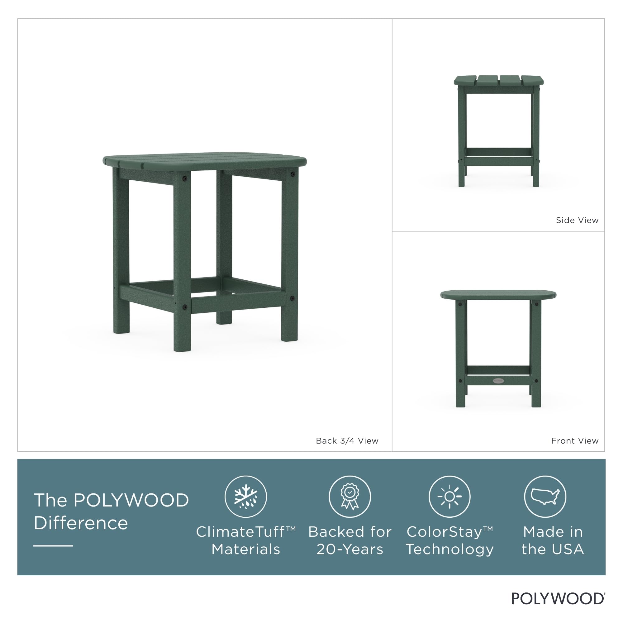 POLYWOOD leg and joinery close-up highlighting sturdy construction and weatherproof strength