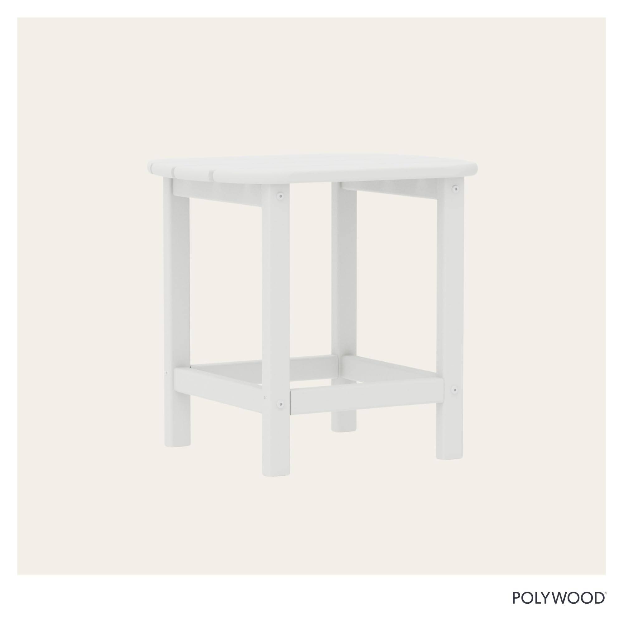 POLYWOOD table with coffee mug showing appropriate scale and convenient surface height
