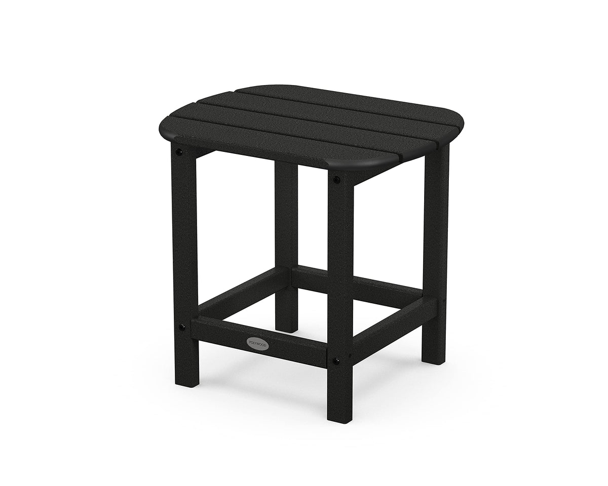 Polywood South Beach black front view showing sturdy, weatherproof tabletop