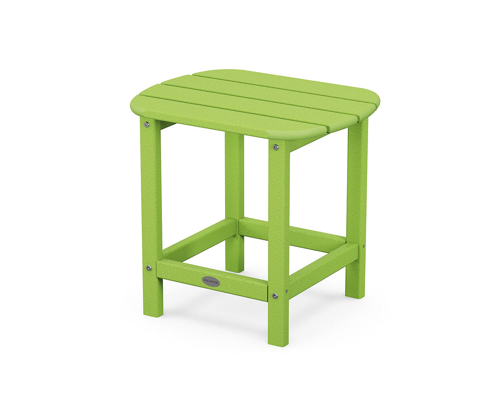 POLYWOOD lime side table front view showing sturdy all-weather design and curb appeal