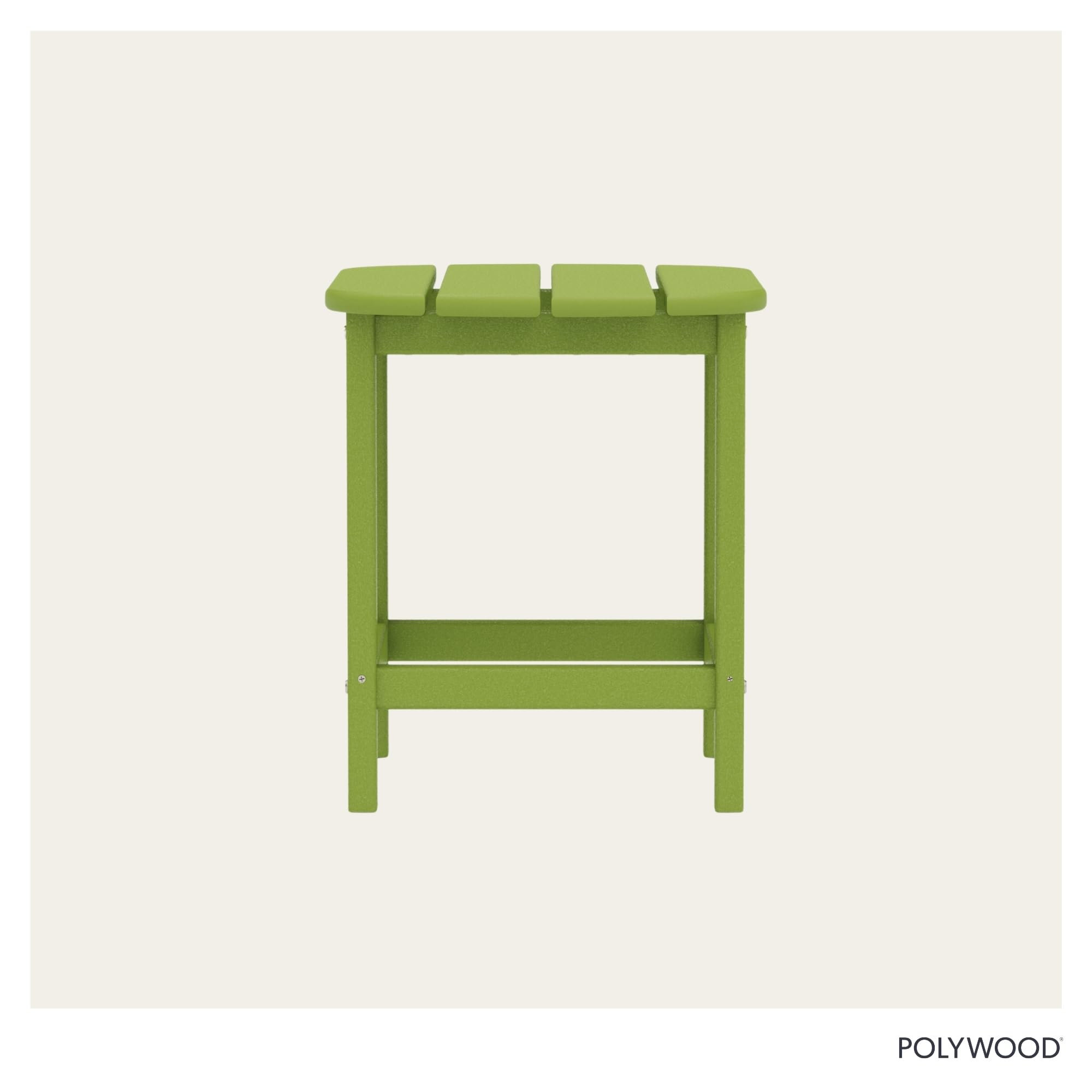 POLYWOOD lime table in patio scene adding vibrant color and low-care outdoor style