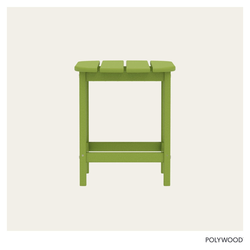 POLYWOOD lime table in patio scene adding vibrant color and low-care outdoor style