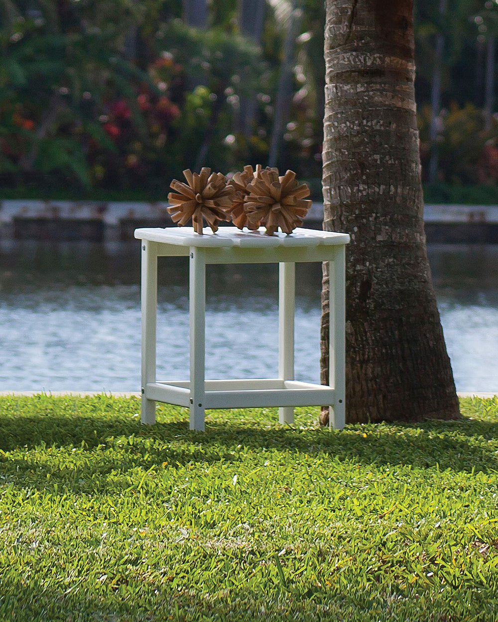 Polywood South Beach black paired with Adirondack chair demonstrating coordinated set benefit