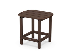 POLYWOOD front view of mahogany side table showing stable design and easy upkeep