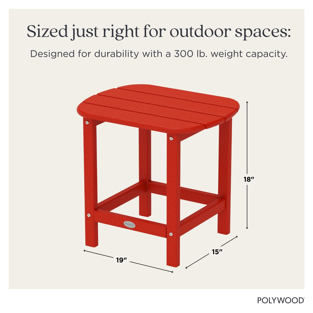 POLYWOOD side profile detail highlighting sturdy construction and weather resistance