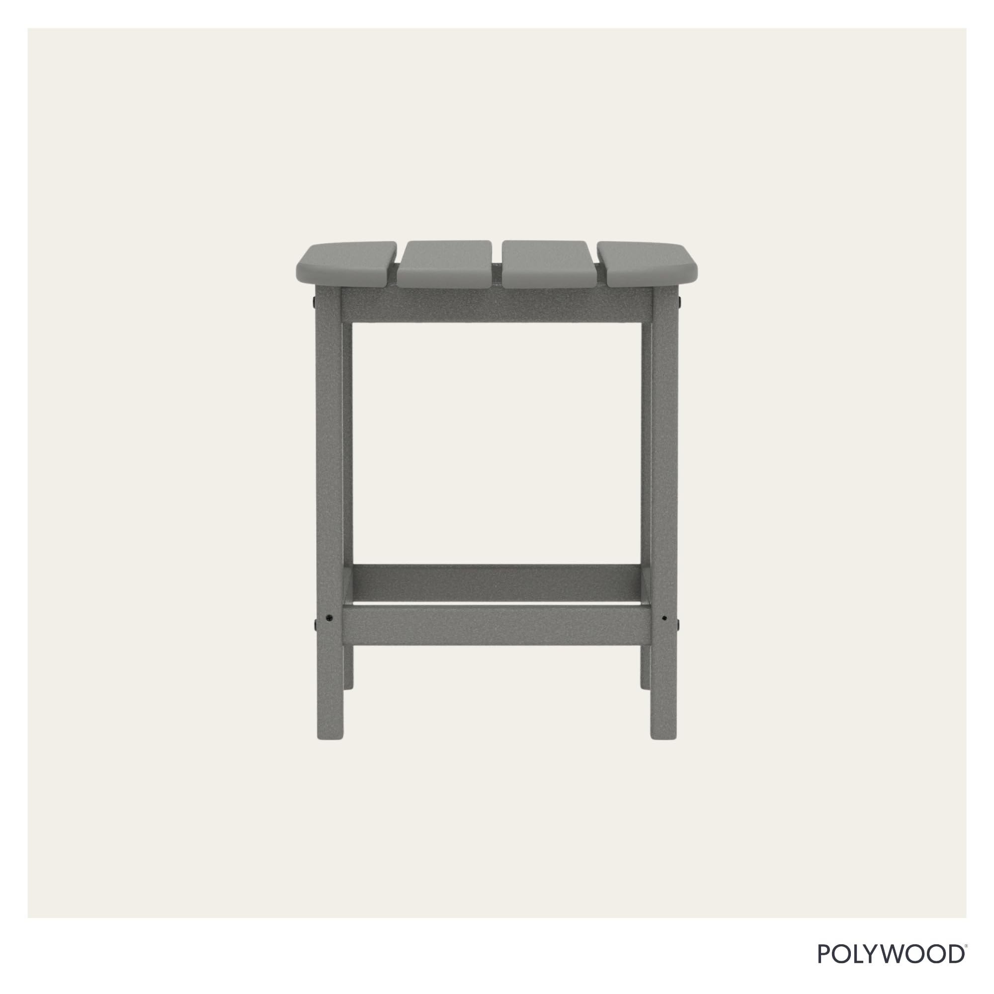POLYWOOD table holding a drink to show size and everyday convenience