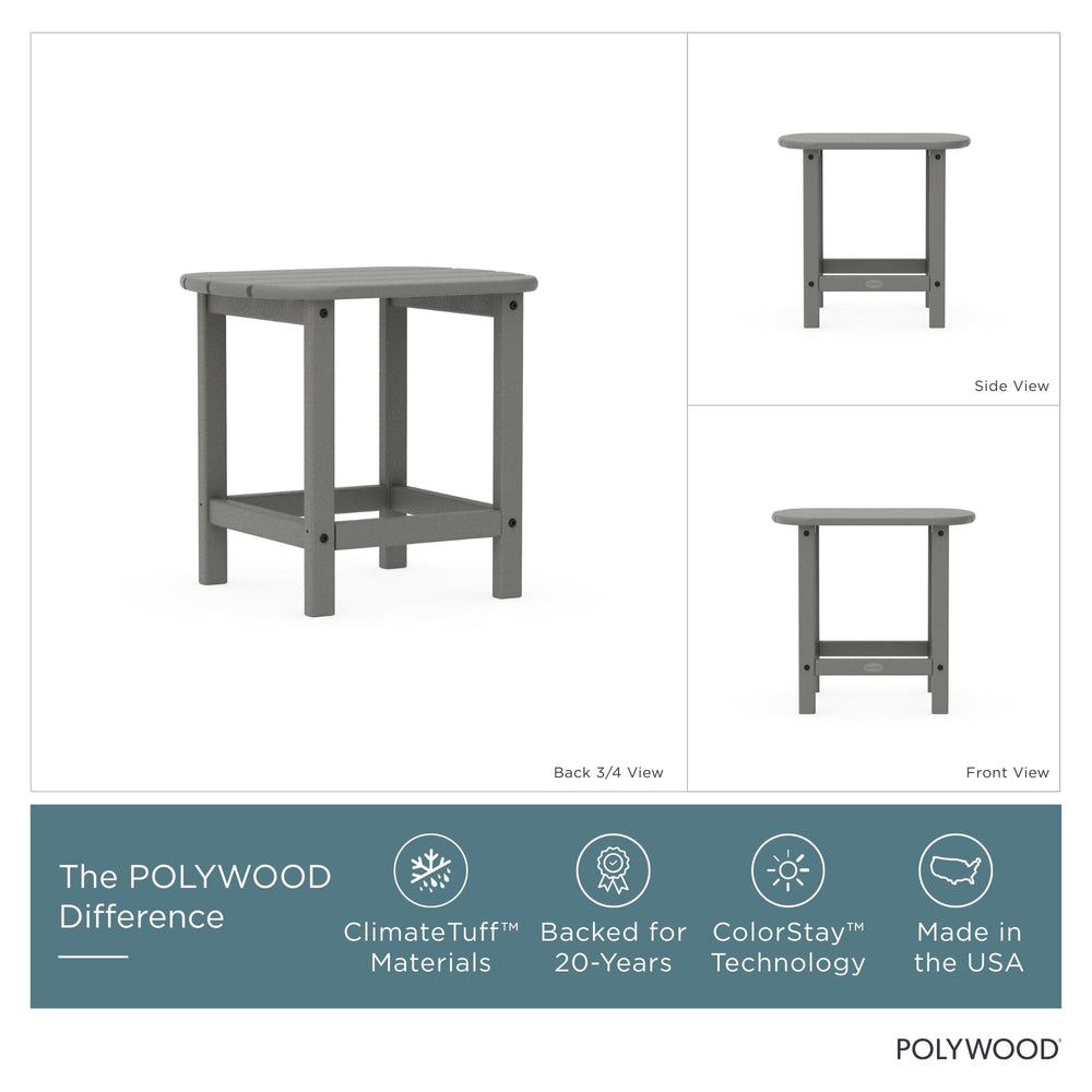 POLYWOOD side profile showing durable molded edges and sturdy legs