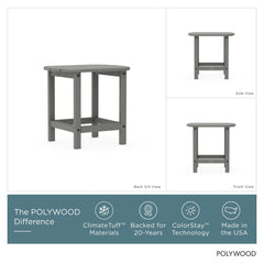 POLYWOOD side profile showing durable molded edges and sturdy legs