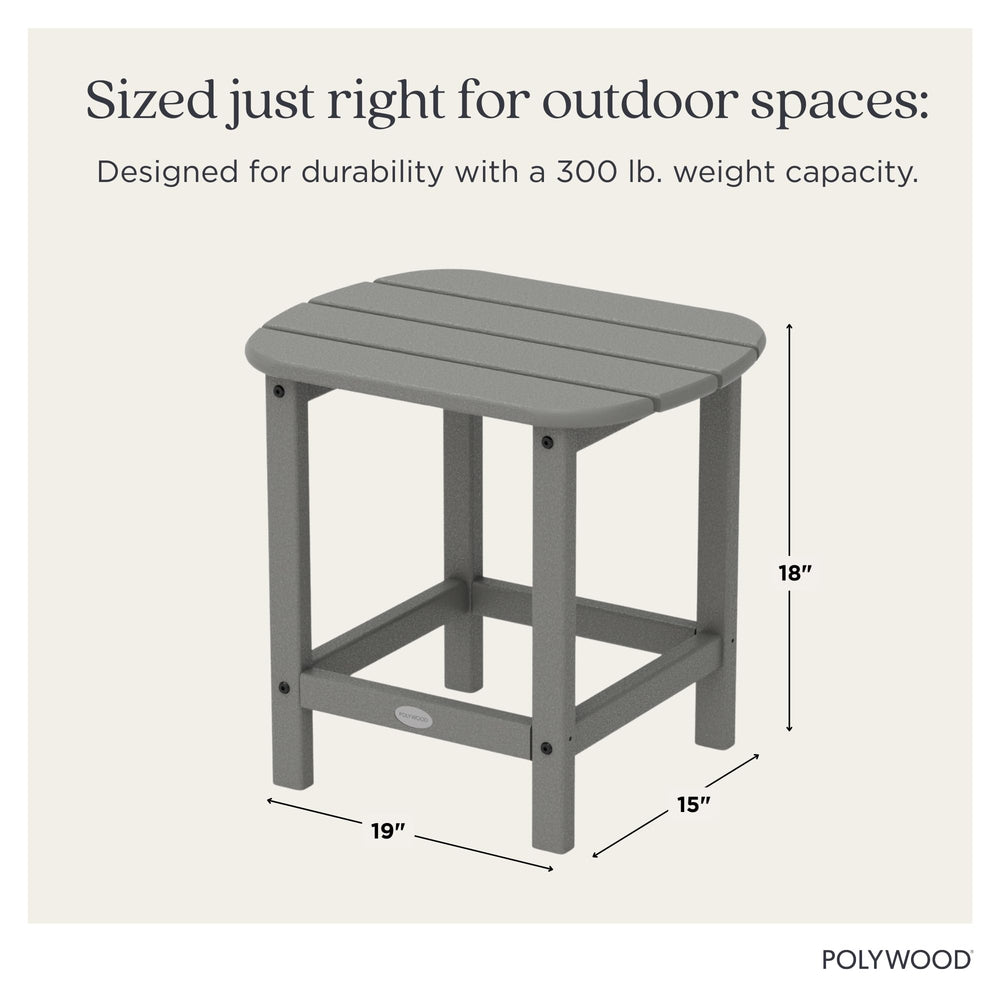 POLYWOOD table placed beside Adirondack chair demonstrating coordinated pairing