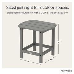 POLYWOOD table placed beside Adirondack chair demonstrating coordinated pairing