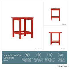 POLYWOOD close-up of top surface showing easy-clean finish and stable tabletop