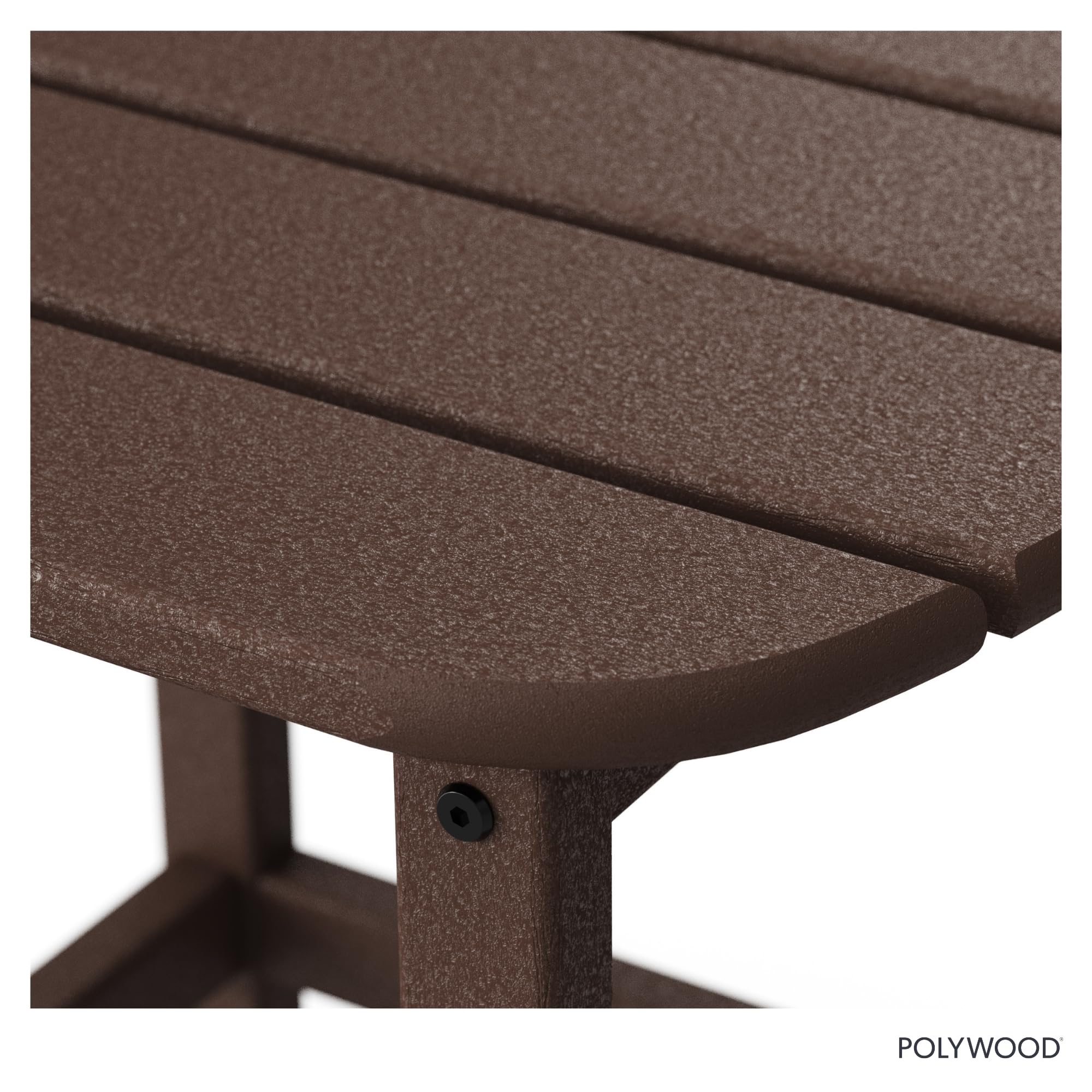 POLYWOOD tabletop after rain demonstrating water and salt spray resistance