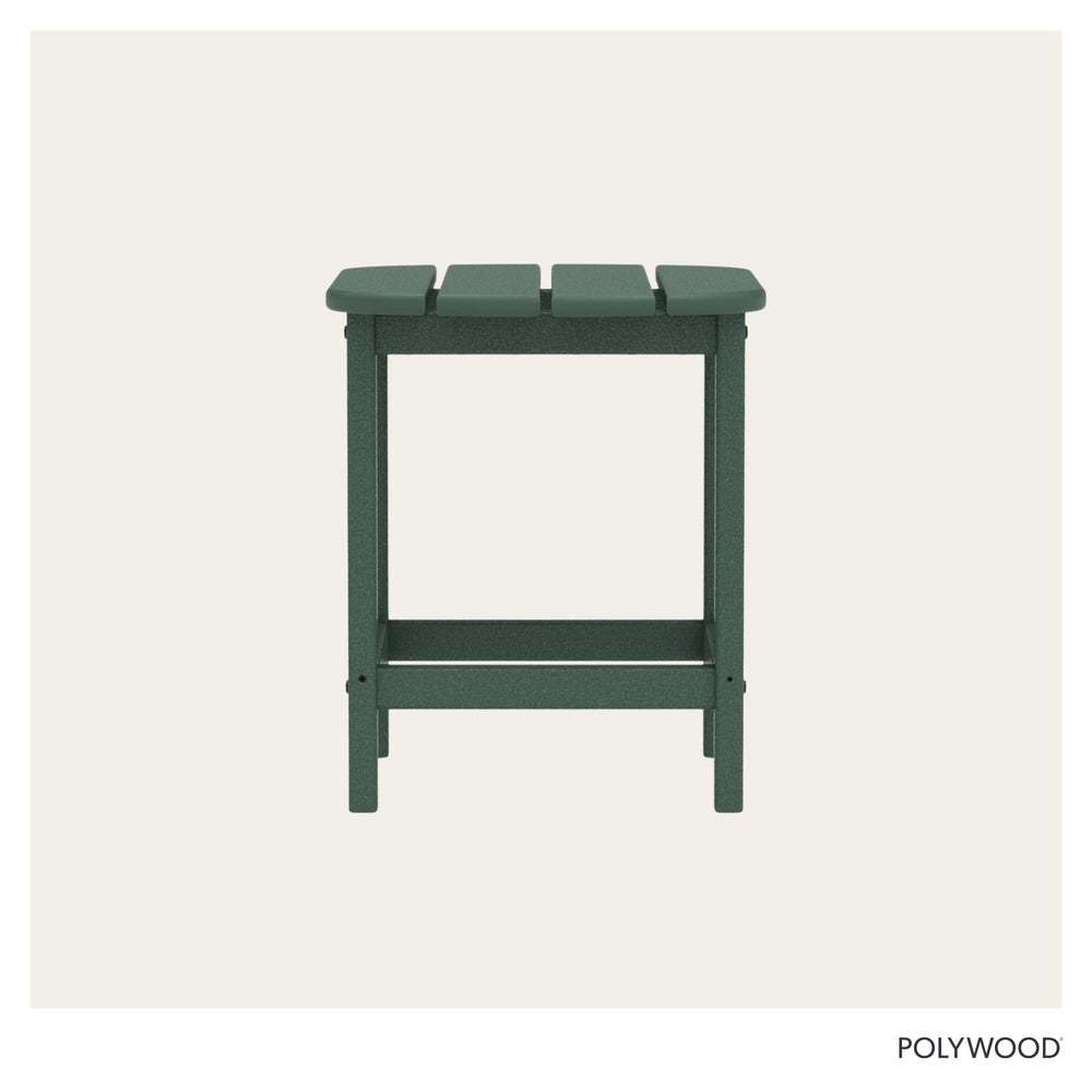 POLYWOOD table near pool demonstrating water-resistant performance and low maintenance