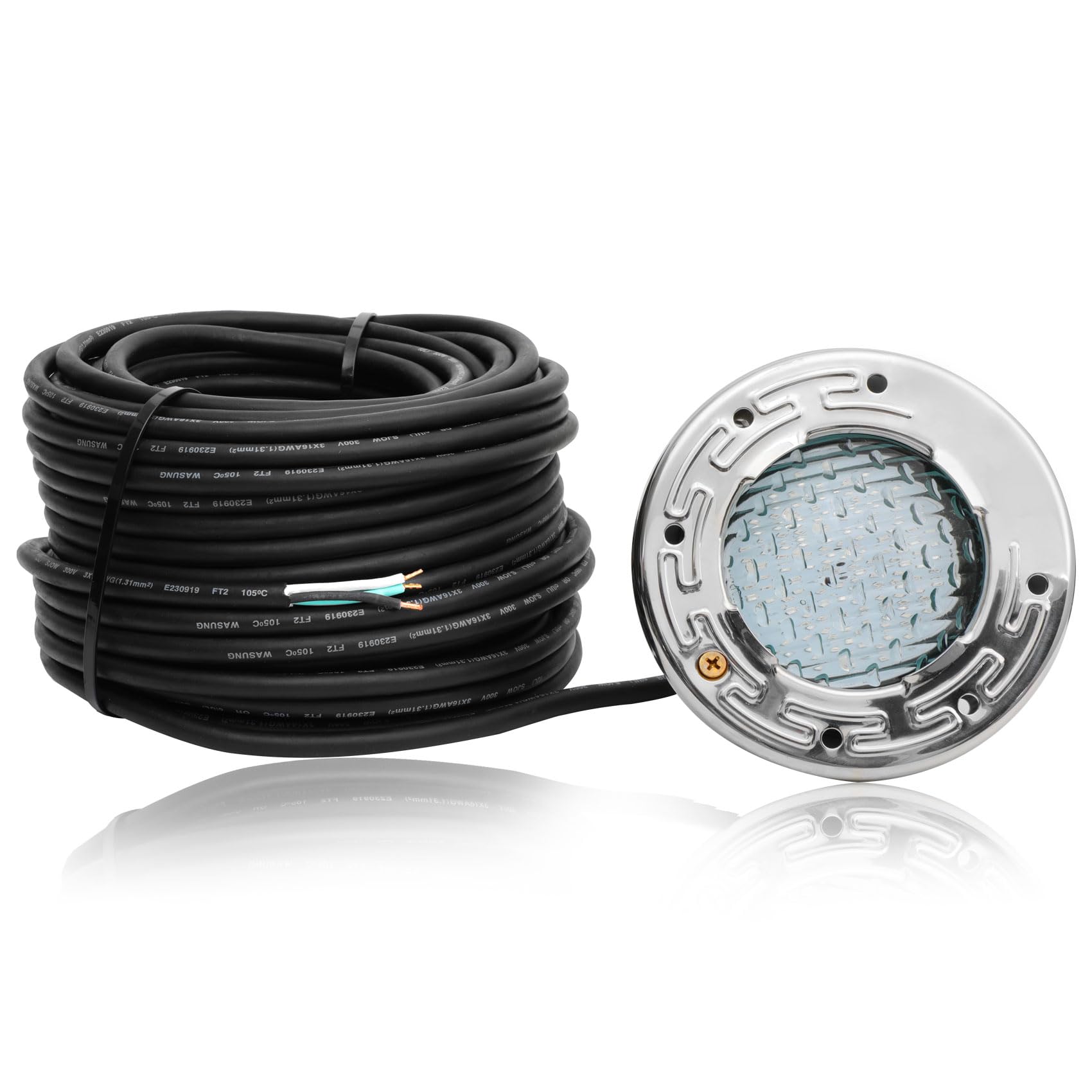 Pomeade front view spa light showing faceplate and clear illumination benefit