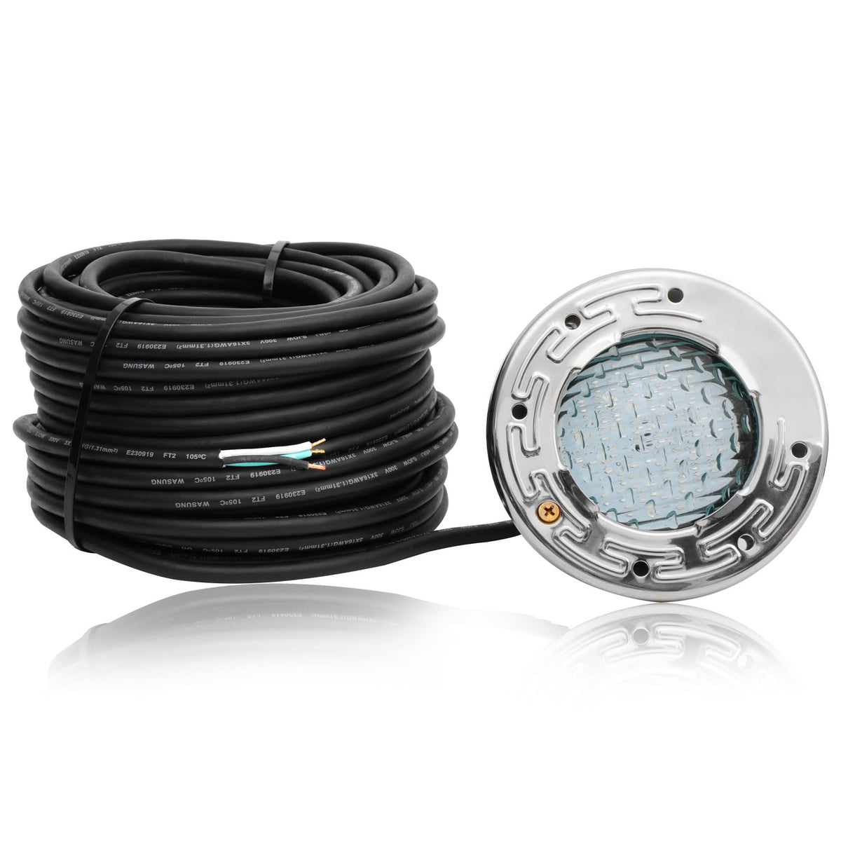 Pomeade front view spa light showing faceplate and clear illumination benefit