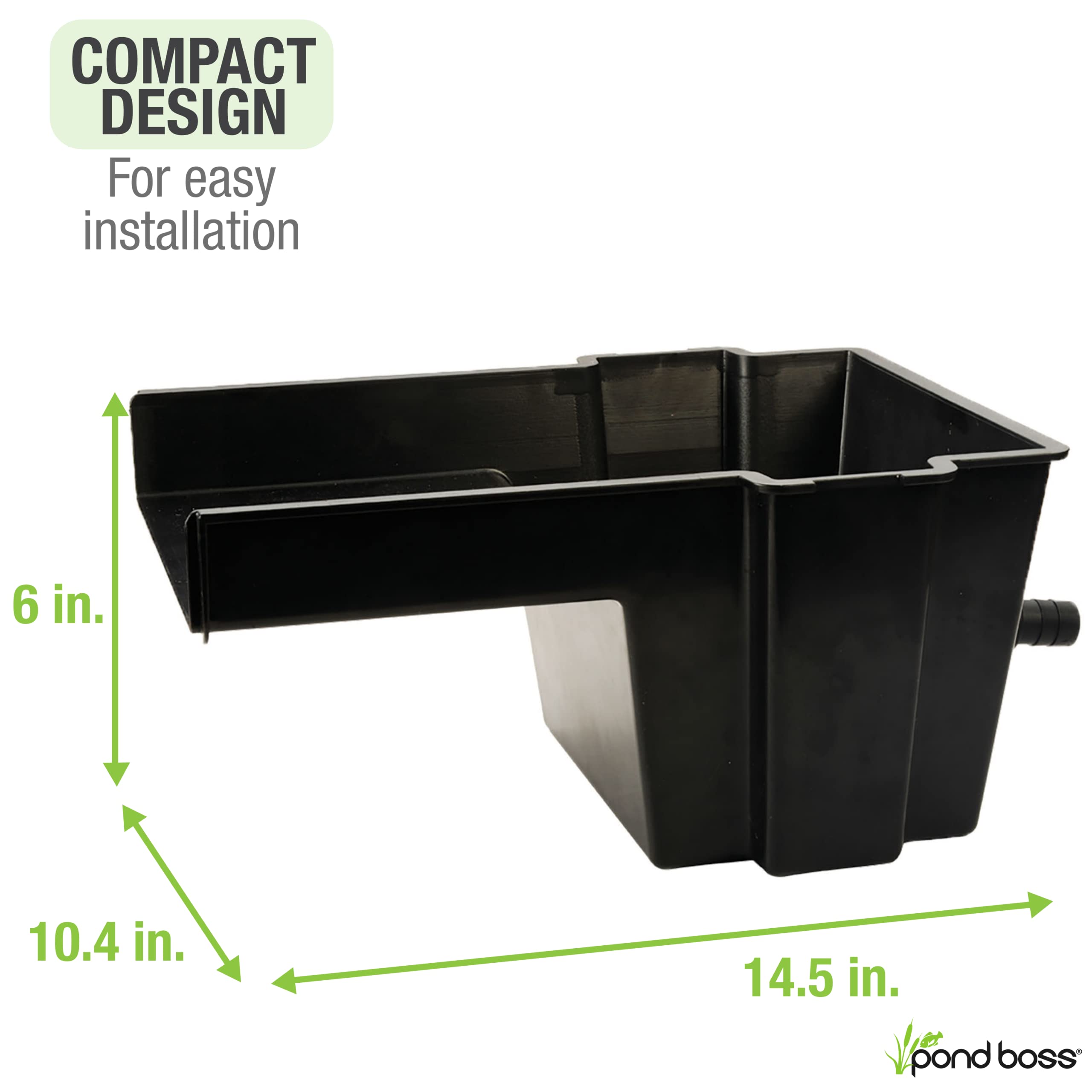 POND BOSS close-up of internal baffle detail delivering reduced turbulence benefit