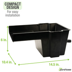 POND BOSS close-up of internal baffle detail delivering reduced turbulence benefit
