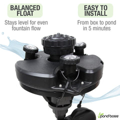 POND BOSS side profile of low-profile float demonstrating stable positioning