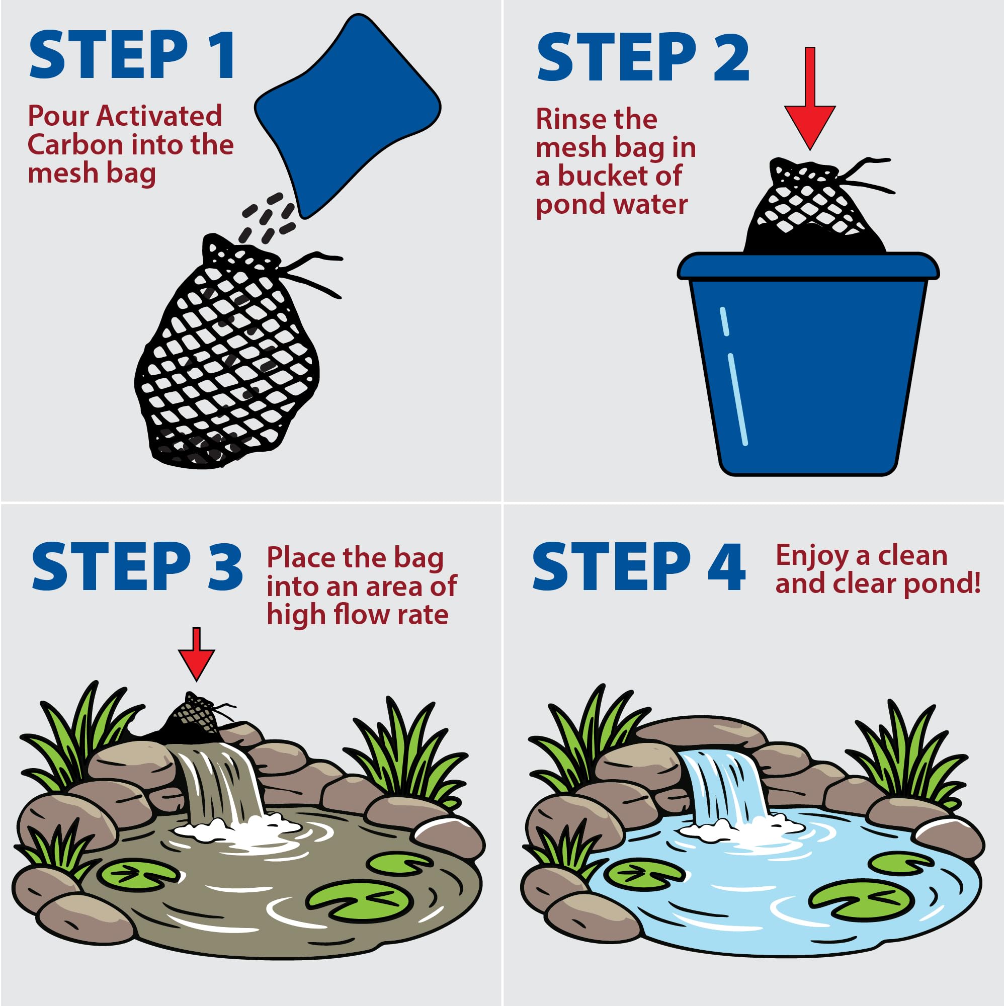 Pond Logic pellets pouring from bucket showing simple application speed