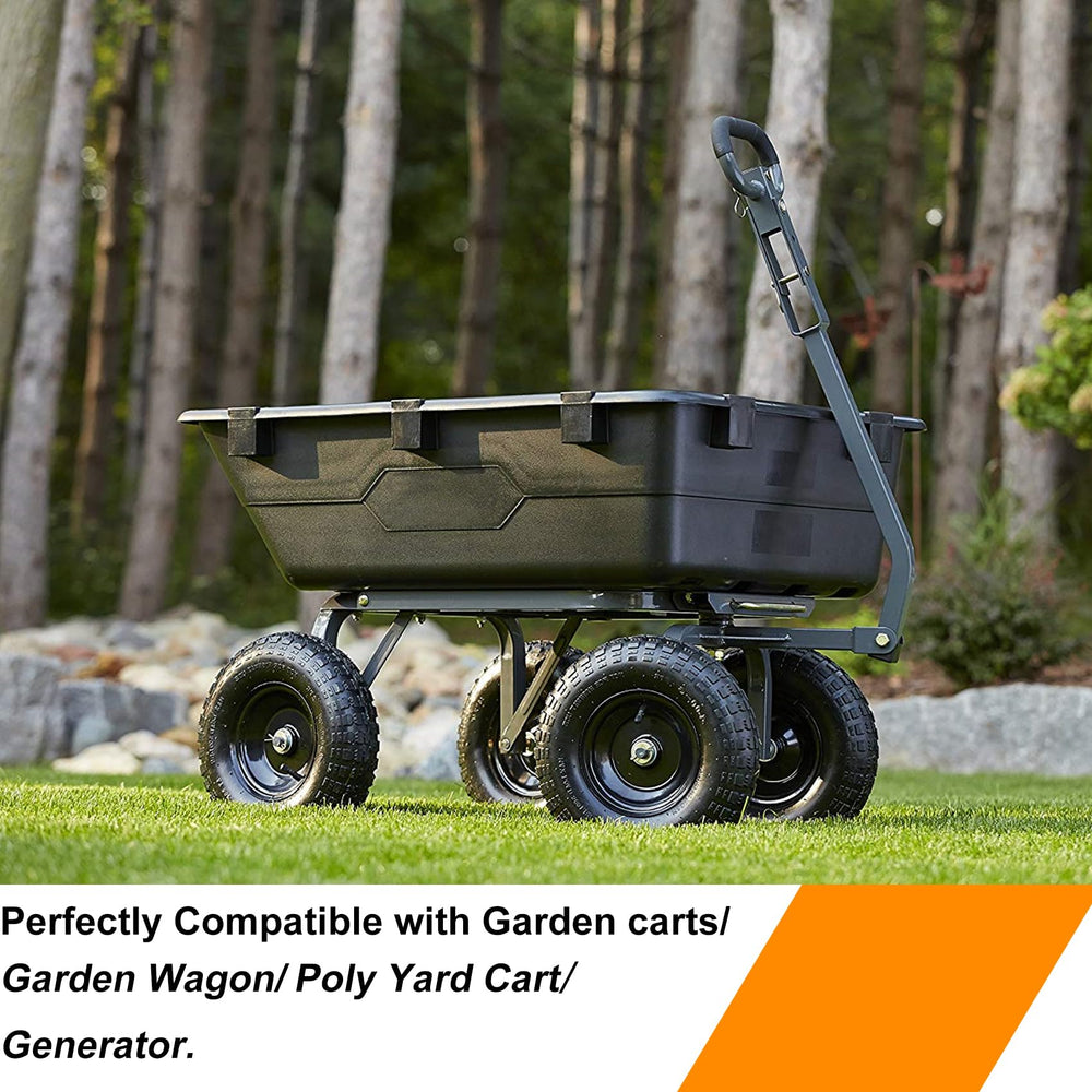 Pontuss 13" wheel in garden setting transporting soil showing maintenance-free use