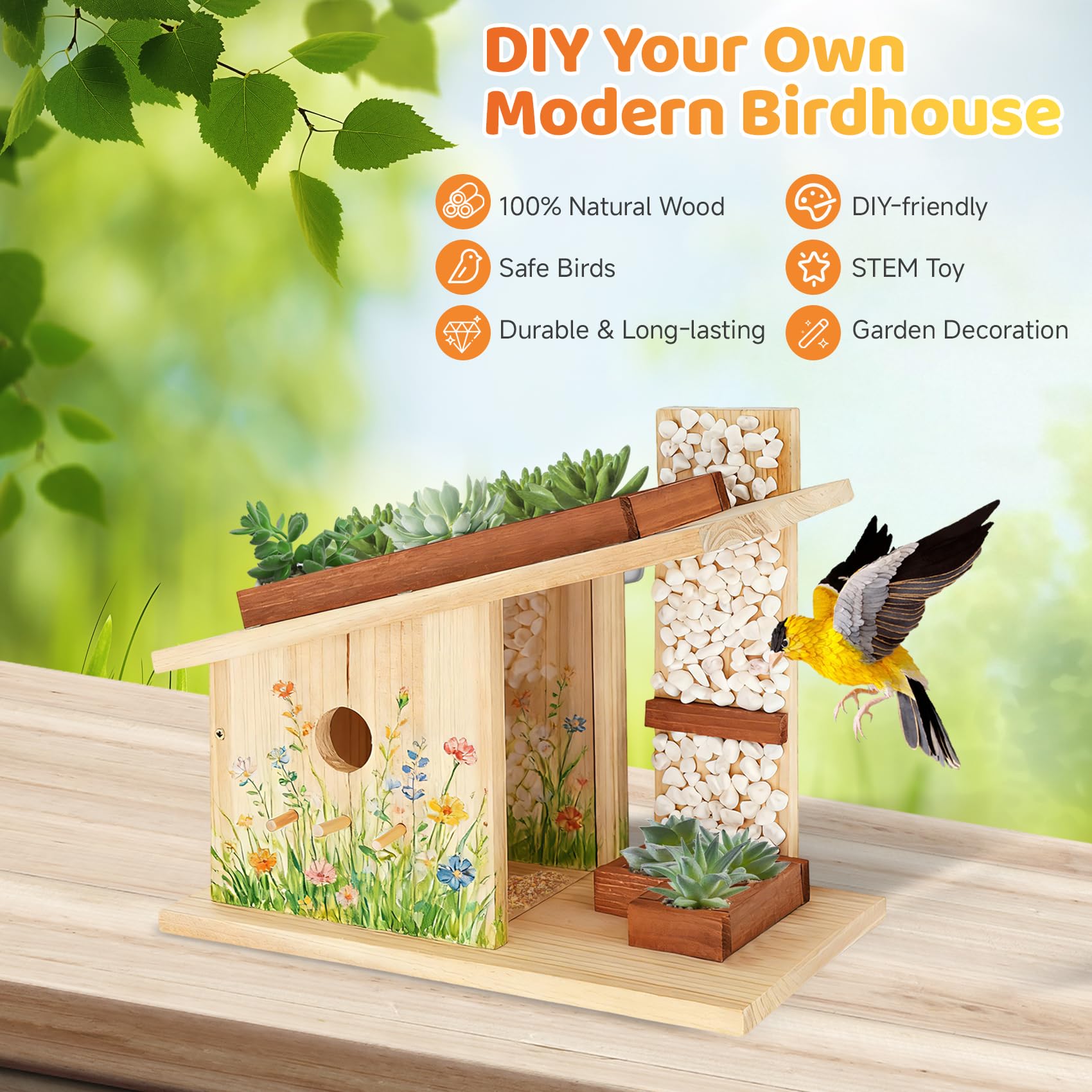 Pontuss birdhouse mounted on porch illustrating outdoor placement benefit