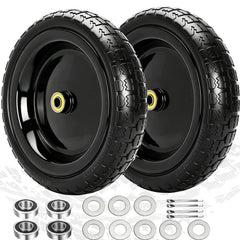 Pontuss 13-inch wheel front view showing fit for GOR garden carts and easy swap-in