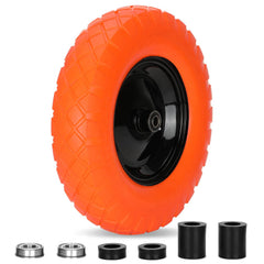 Pontuss front wheel assembly on steel rim showing fit and durability