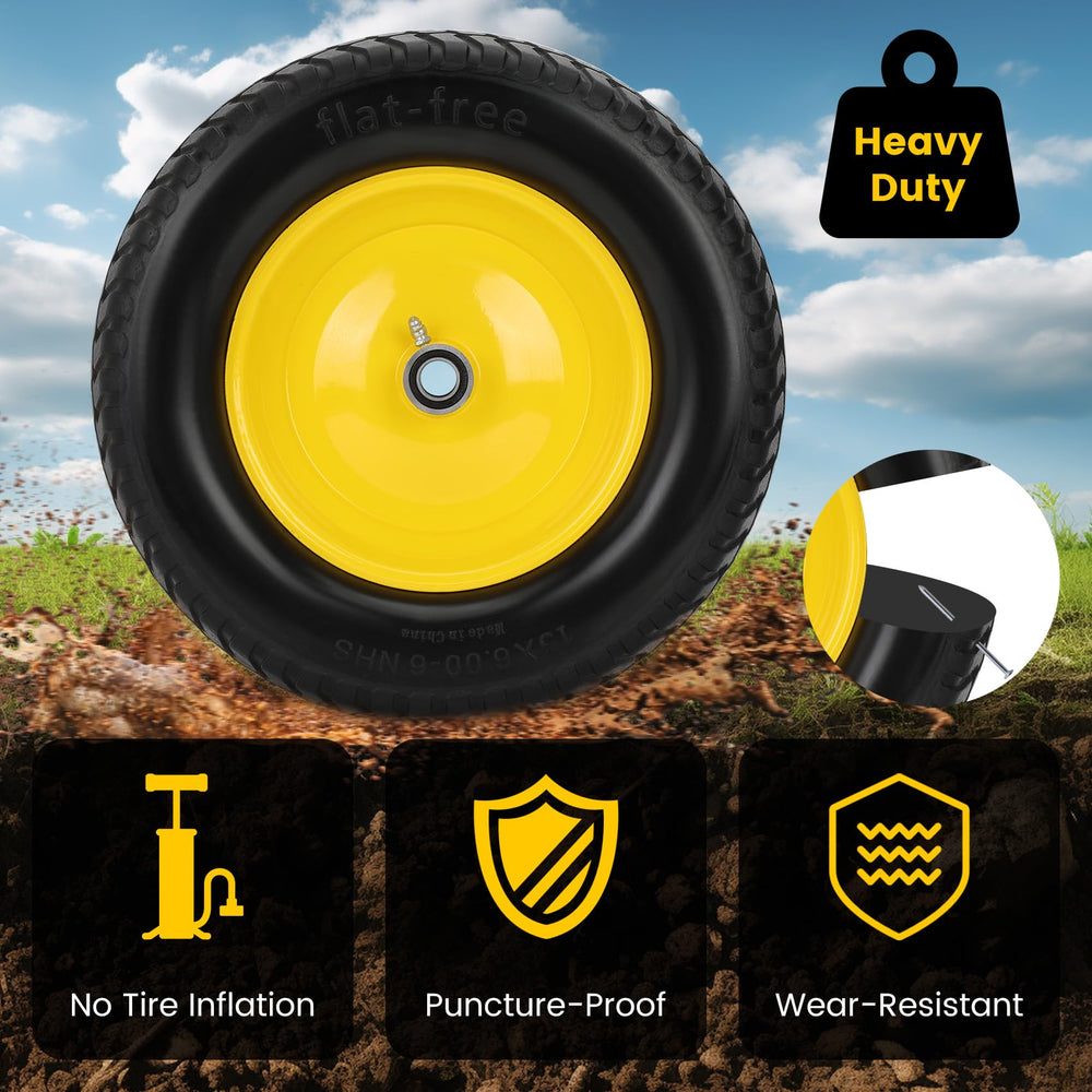 Pontuss wheel installed on riding mower demonstrating immediate flat-free replacement