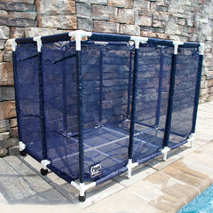 Pool Bins close-up of mesh and PVC frame highlighting durability and airflow benefit
