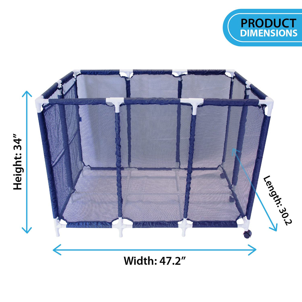 Pool Bins in use at poolside showing easy transport and cleanup benefit