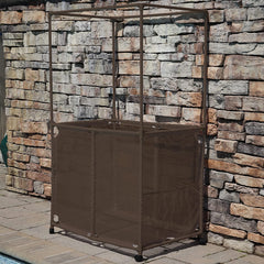 Pool Bins mesh compartment close-up showing durable mesh and quick drainage benefit