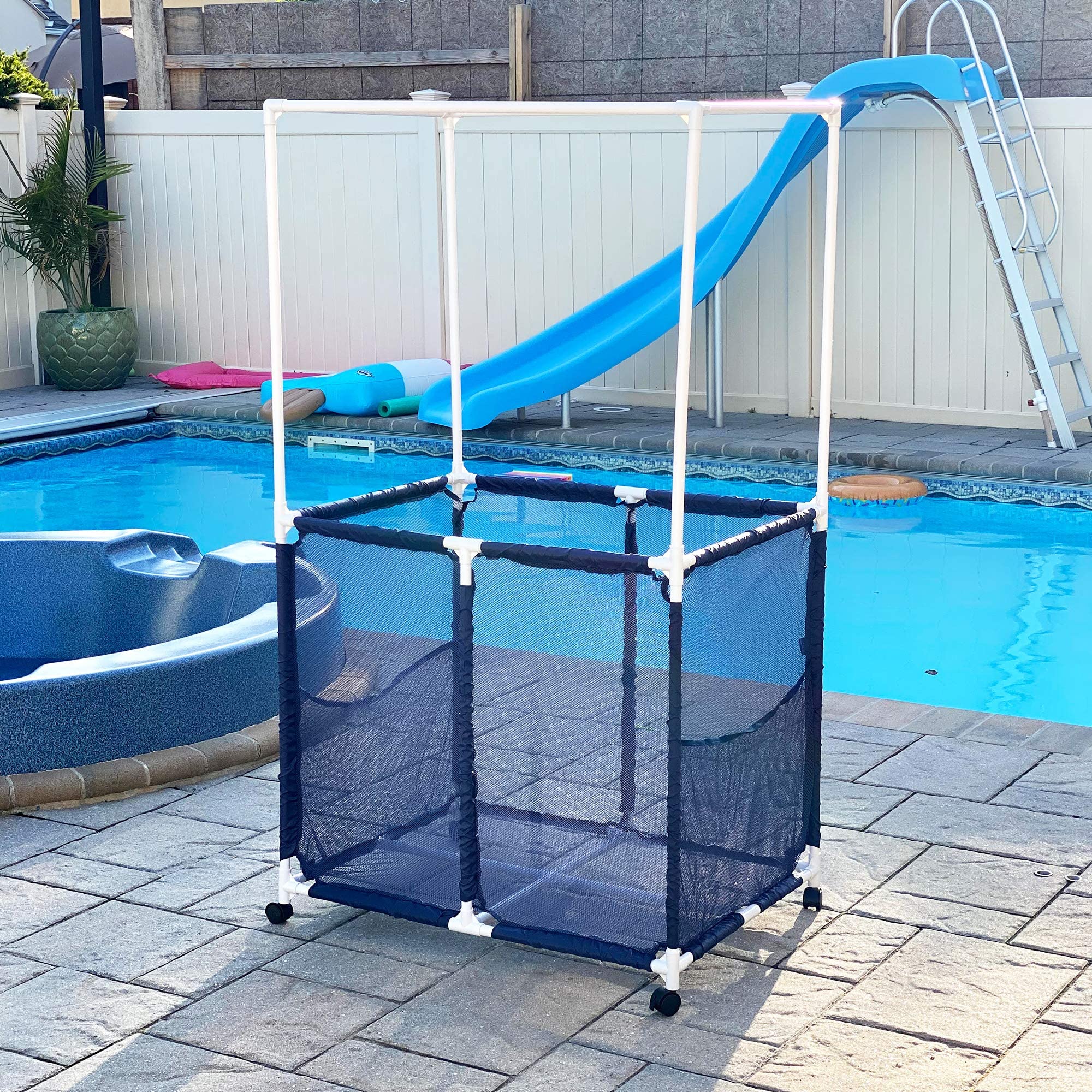 Pool Bins mesh detail highlighting durable tear-resistant mesh benefit