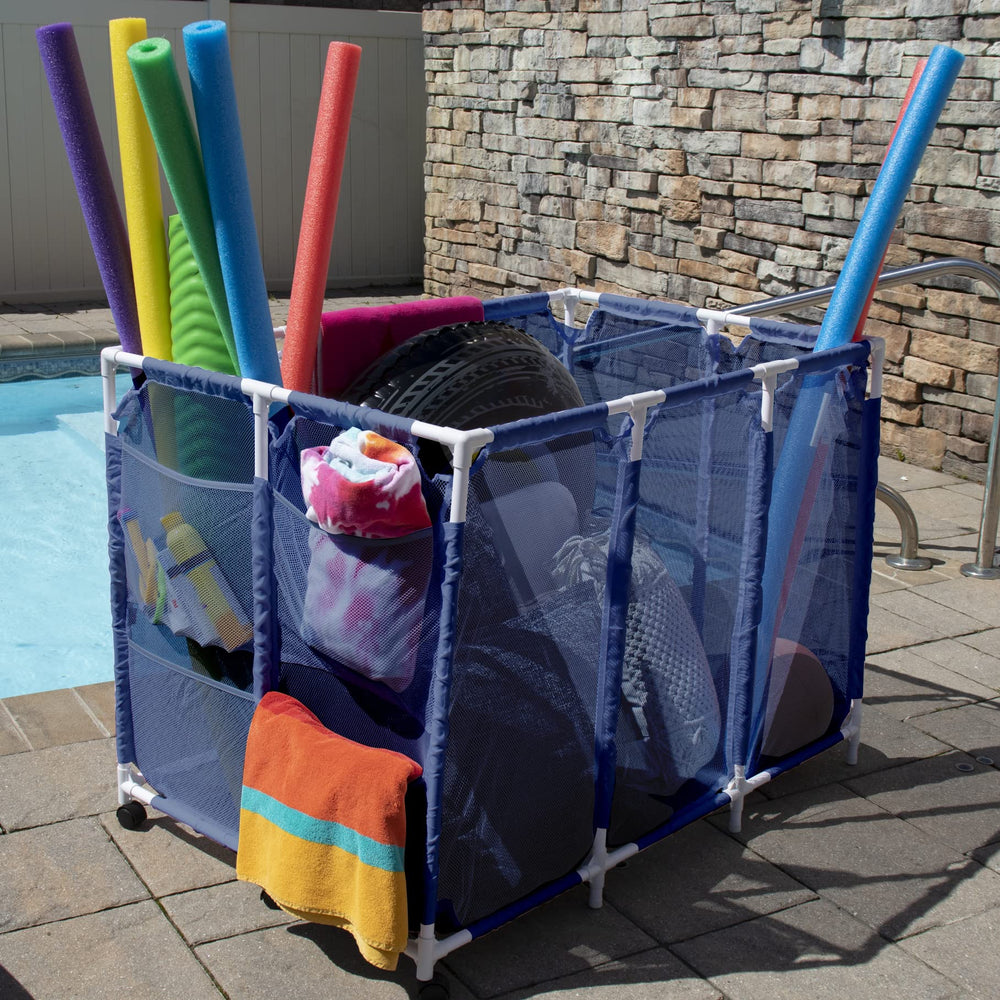 Pool Bins open top showing water drainage and quick drying benefit