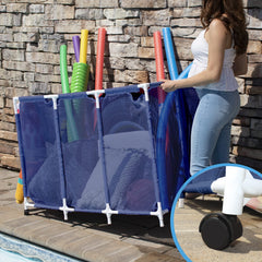 Pool Bins side pockets detail showing organized storage for small accessories benefit