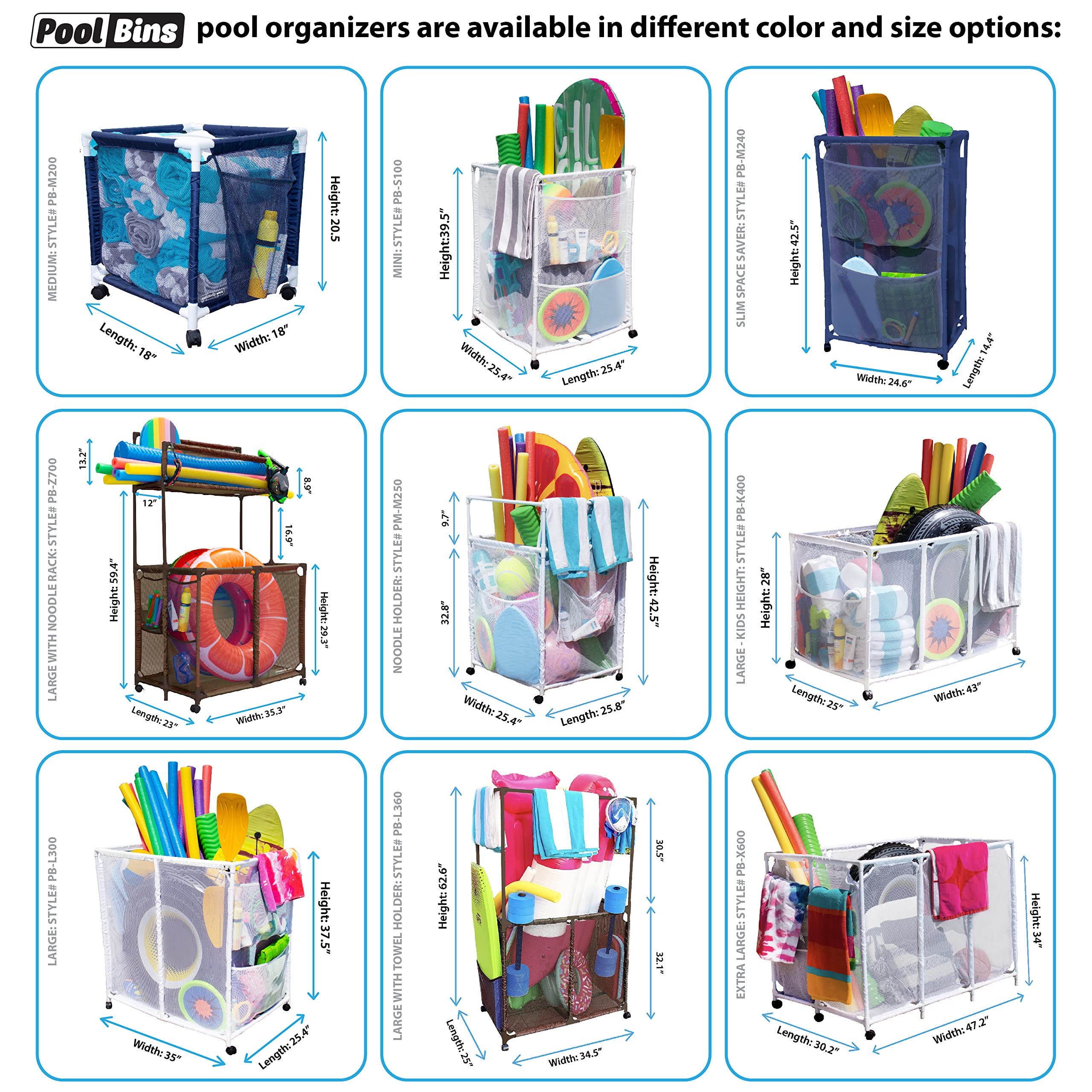 Pool Bins interior filled with toys showing protected storage and reduced clutter benefit