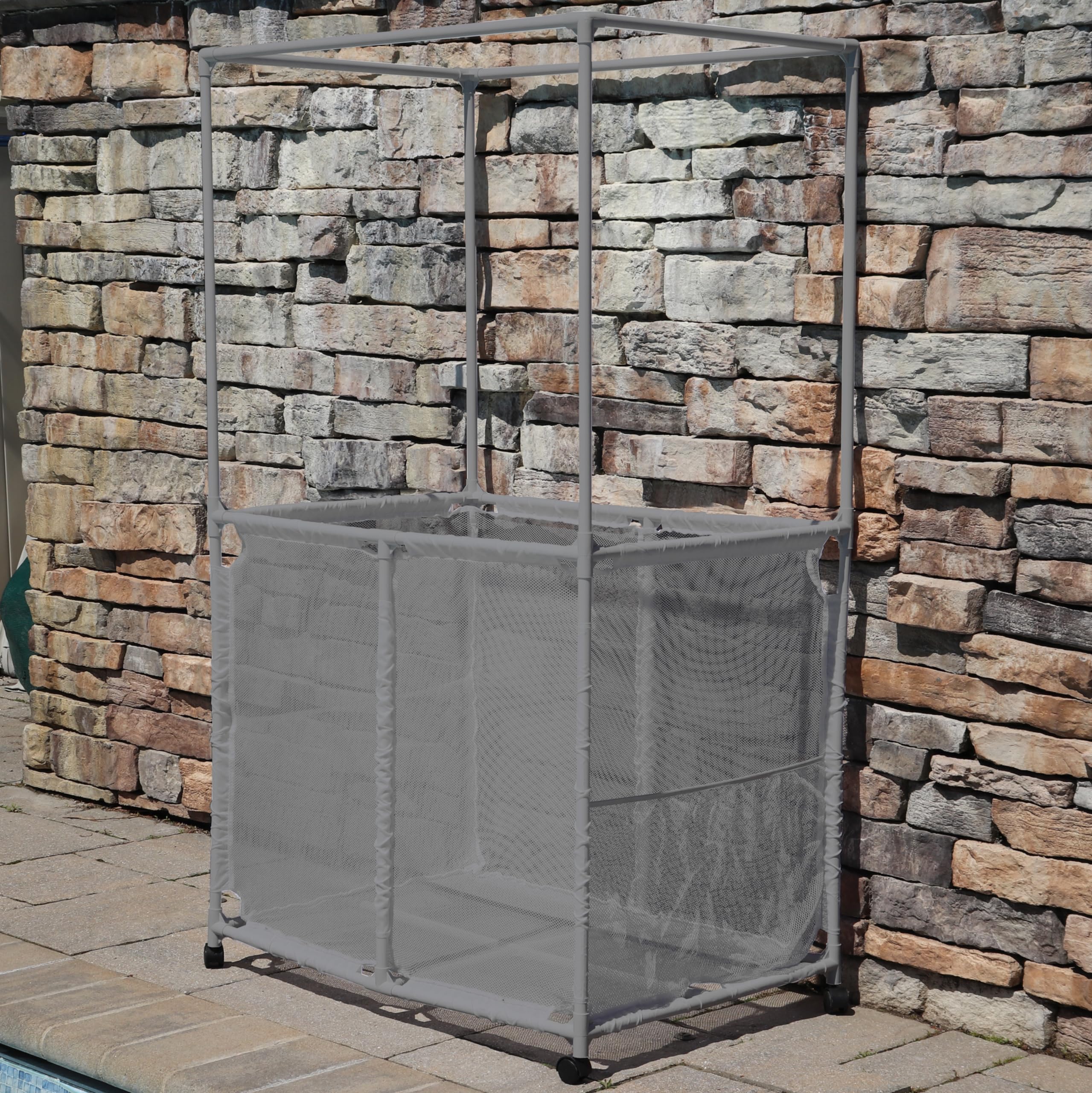 Pool Bins wheels and base detail showing easy-transport benefit