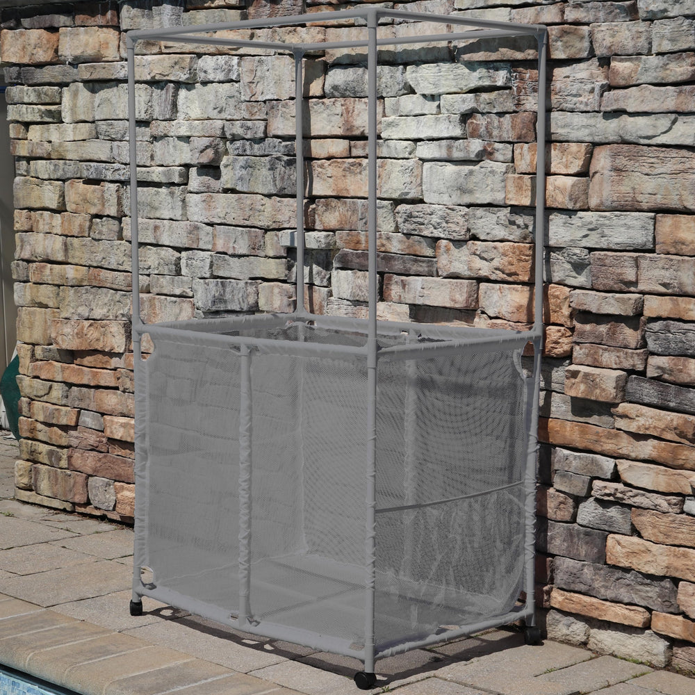 Pool Bins wheels and base detail showing easy-transport benefit