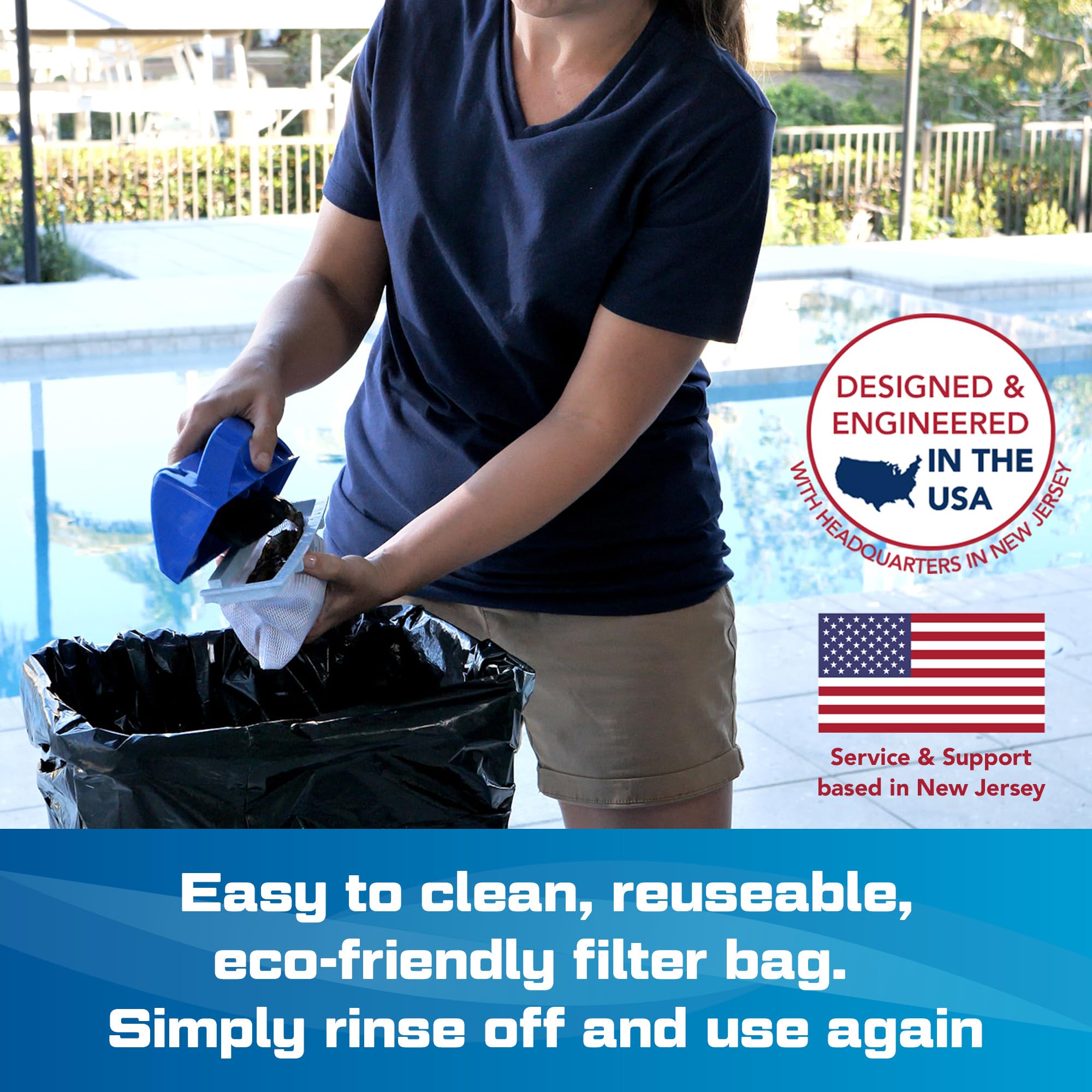 POOL BLASTER Aqua Broom XL cleaning a hot tub step showing efficient spot-cleaning benefit