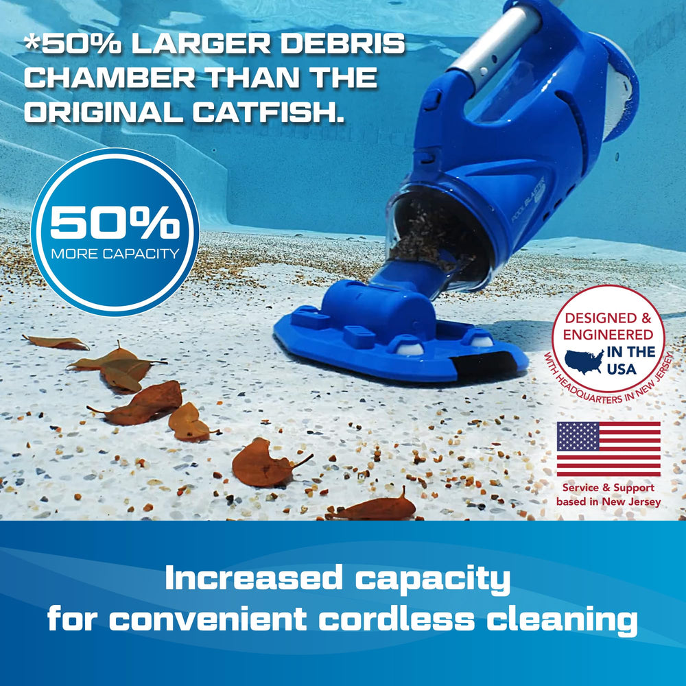 POOL BLASTER Catfish Gen 2 handheld action cleaning a hot tub for fast spot maintenance