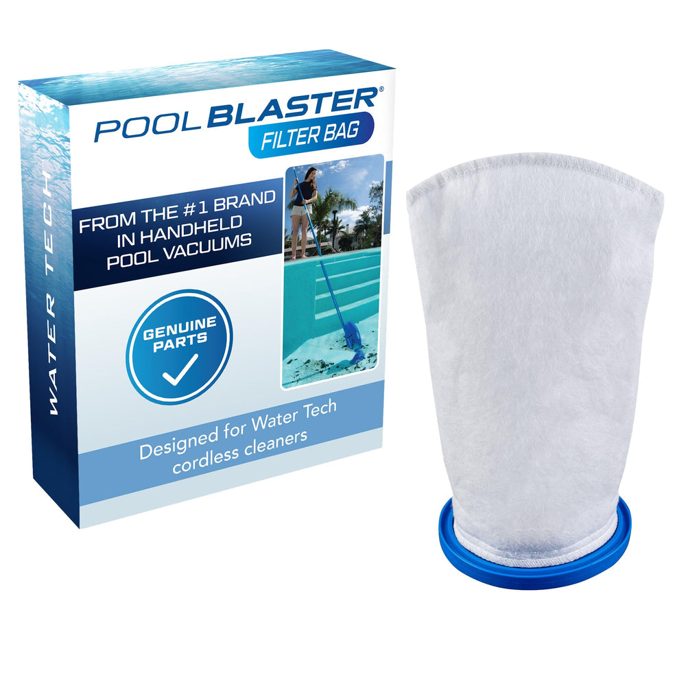 POOL BLASTER front view of replacement filter bag showing authentic packaging benefit