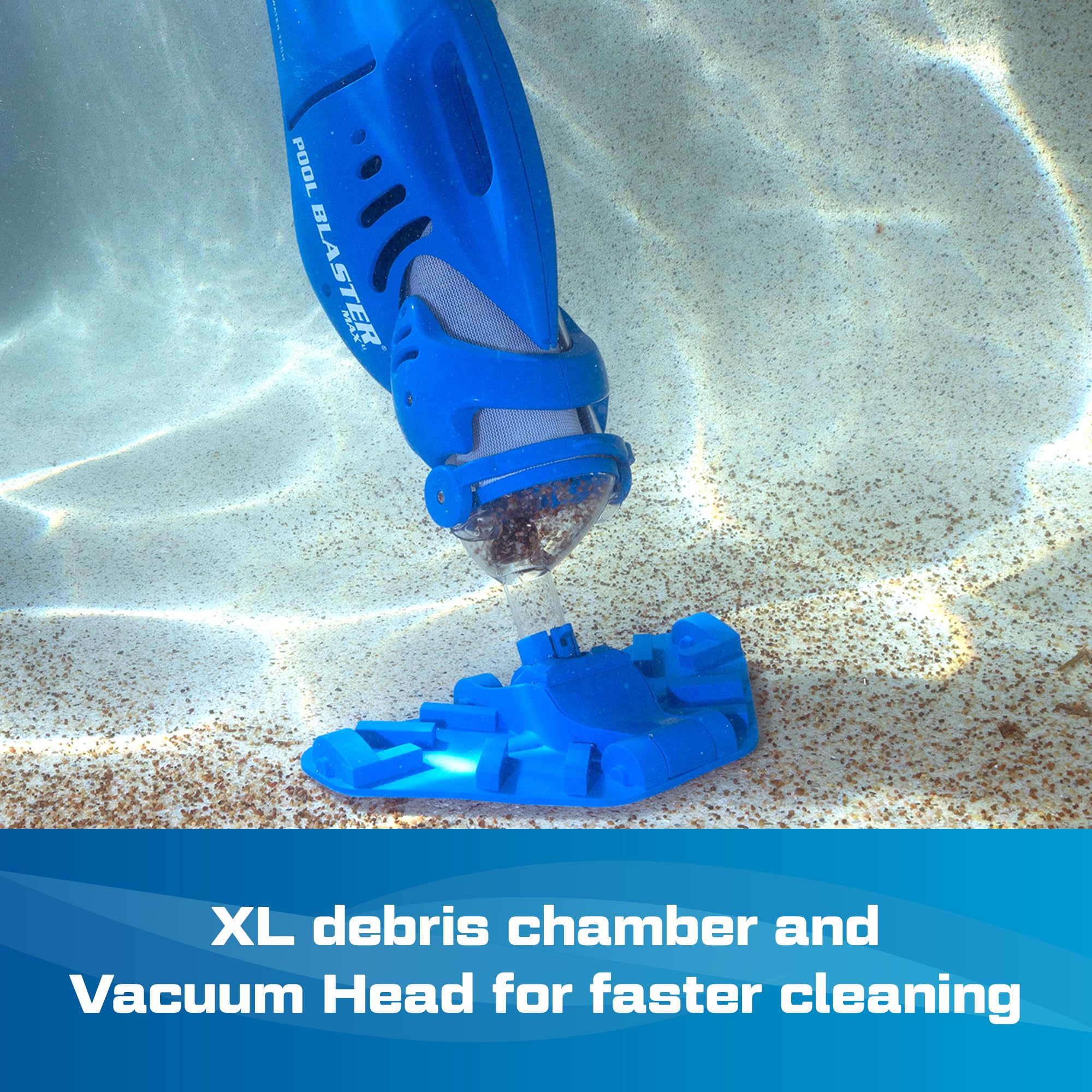 POOL BLASTER Max CG being used on pool steps demonstrating reach and maneuverability