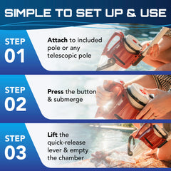 POOL BLASTER Pulse cleaning above ground pool floor with deck reach benefit