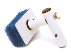 POOL BLASTER TSQC tile scrubber front view showing quick connect and angled head for faster cleaning